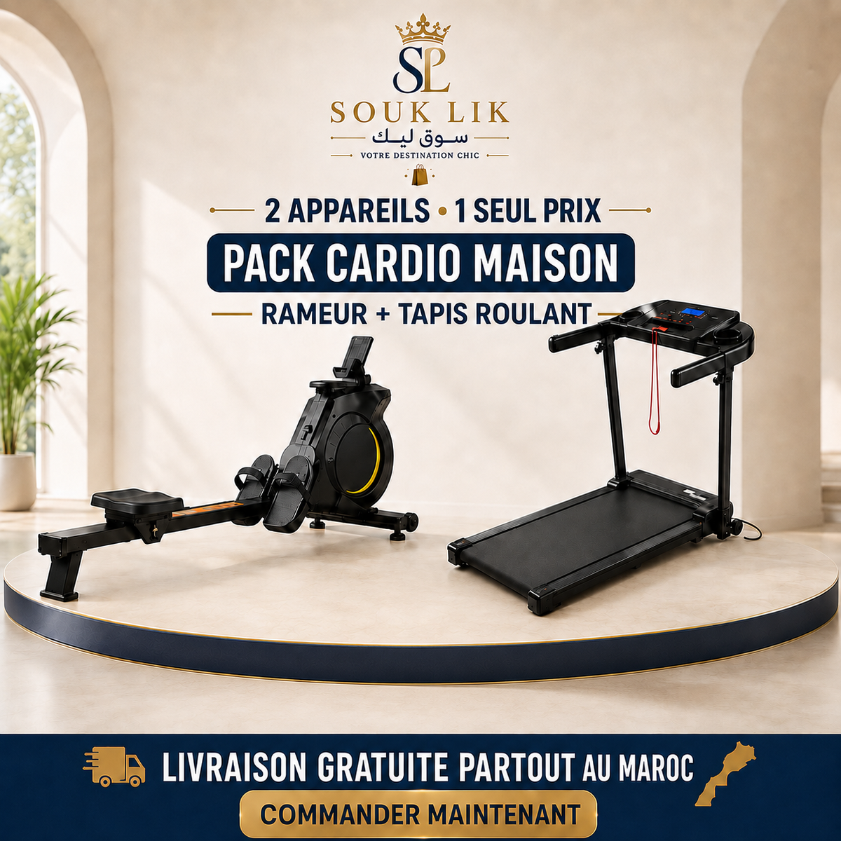 pack rameur + tapis roulant