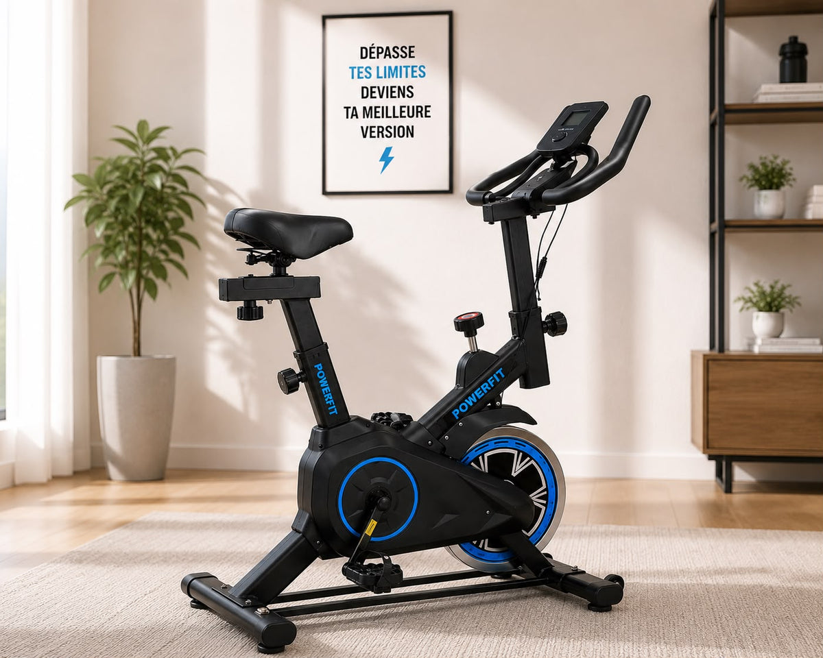 vélo spinning bleu