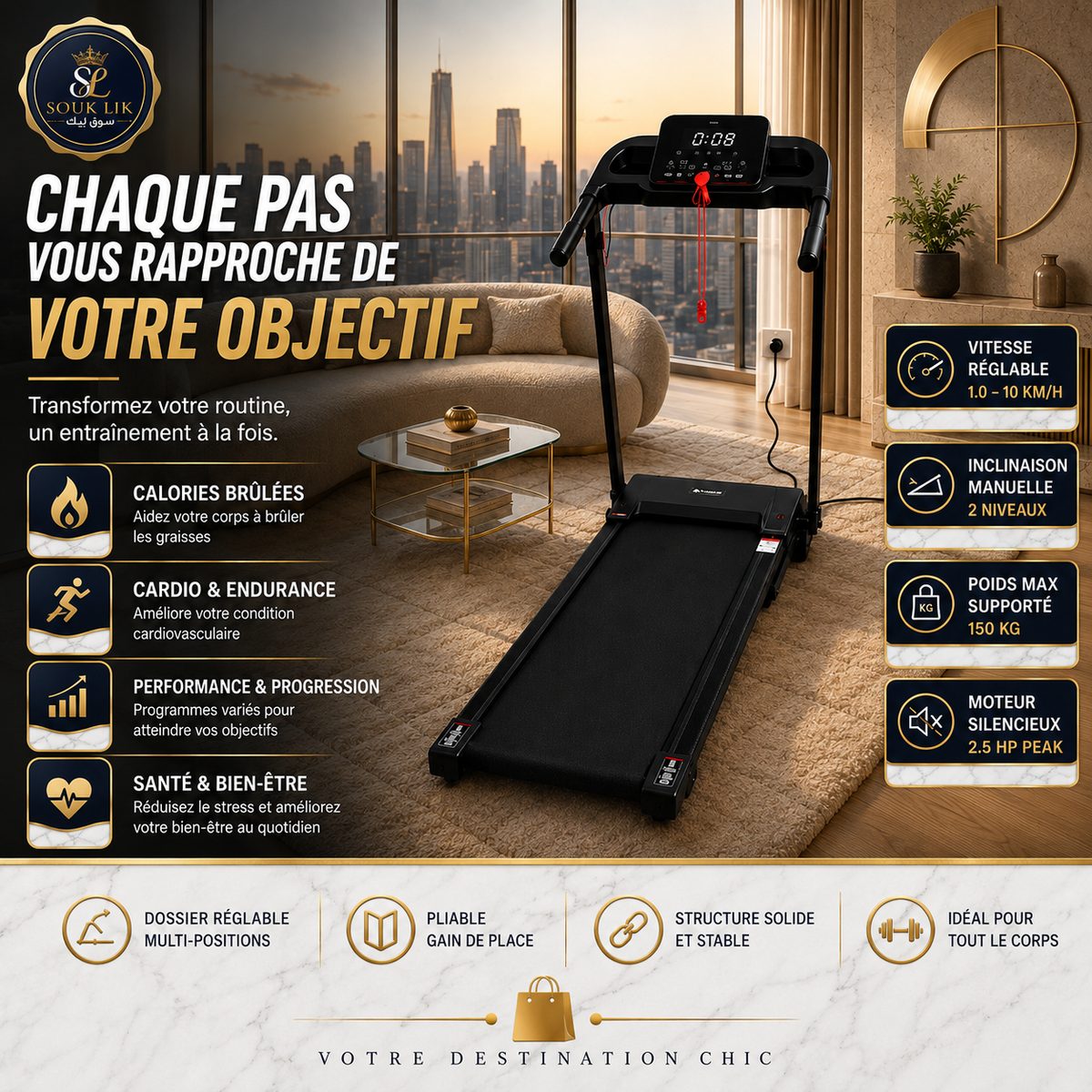 Tapis roulant pliable