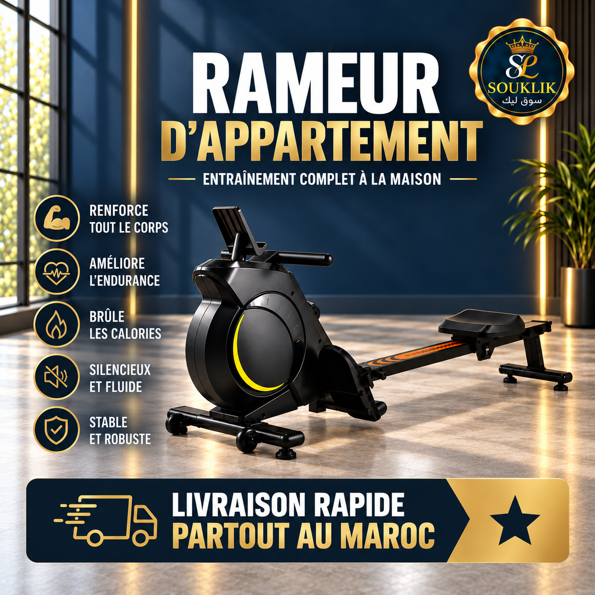 Rameur Magnétique d’Appartement – Cardio & Musculation Full Body